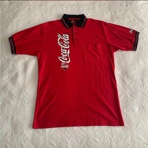 Coca Cola Red Polo with Black-Trim Collar
